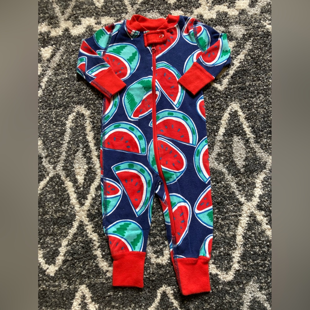 Hanna Anderson blue, green, red watermelon bodysuit